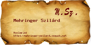 Mehringer Szilárd névjegykártya