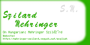 szilard mehringer business card